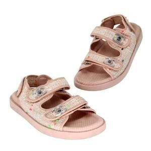 Chanel Cc Dad 35 Tweed Fabric and Leather Sandals CC-S0207P-C002
